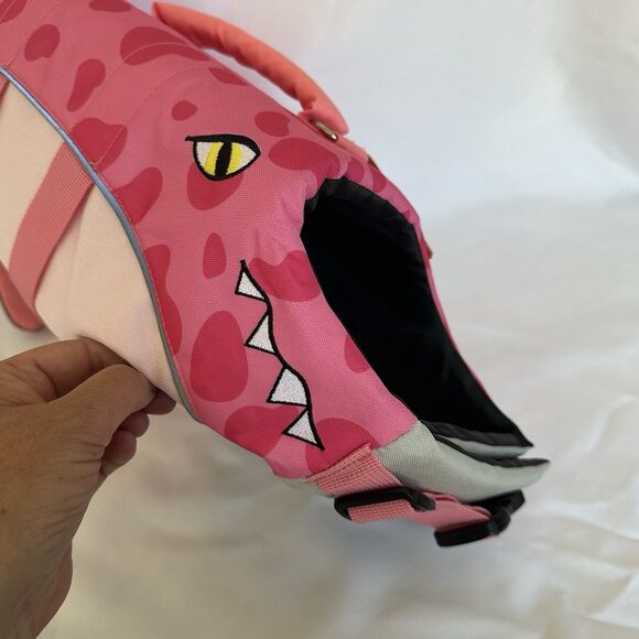 Dog Life Vest Jacket Size L Pink Alligator Adjustable Straps Handle Leash Ring - Picture 6 of 12